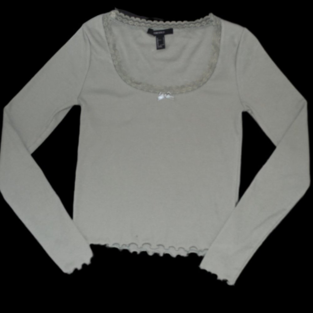f21 lace trim top